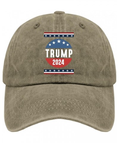 Trump 2024 Mens hat Vintage Cotton Washed Baseball Caps Adjustable Dad Hat Crazy Funny Custom Gifts Pigment Khaki $10.34 Base...