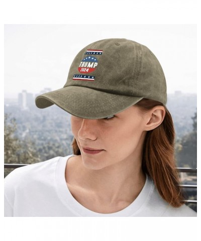 Trump 2024 Mens hat Vintage Cotton Washed Baseball Caps Adjustable Dad Hat Crazy Funny Custom Gifts Pigment Khaki $10.34 Base...