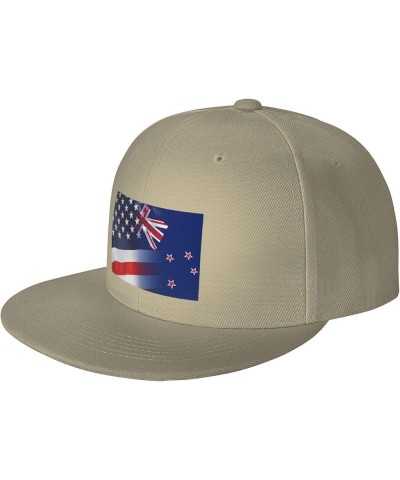 Flag of New Zealand and USA Flag Denim Hats Cowboy Knit hat Fisherman's hat Baseball Caps Natural $13.05 Baseball Caps