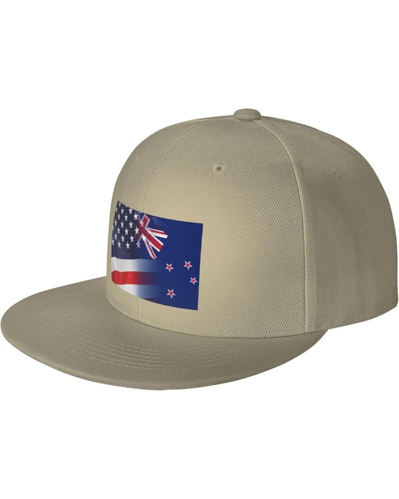 Flag of New Zealand and USA Flag Denim Hats Cowboy Knit hat Fisherman's hat Baseball Caps Natural $13.05 Baseball Caps