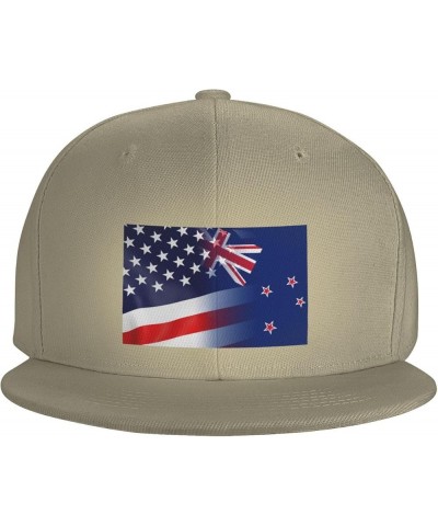 Flag of New Zealand and USA Flag Denim Hats Cowboy Knit hat Fisherman's hat Baseball Caps Natural $13.05 Baseball Caps