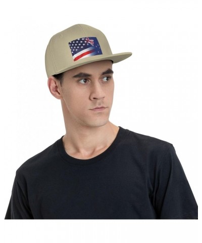 Flag of New Zealand and USA Flag Denim Hats Cowboy Knit hat Fisherman's hat Baseball Caps Natural $13.05 Baseball Caps