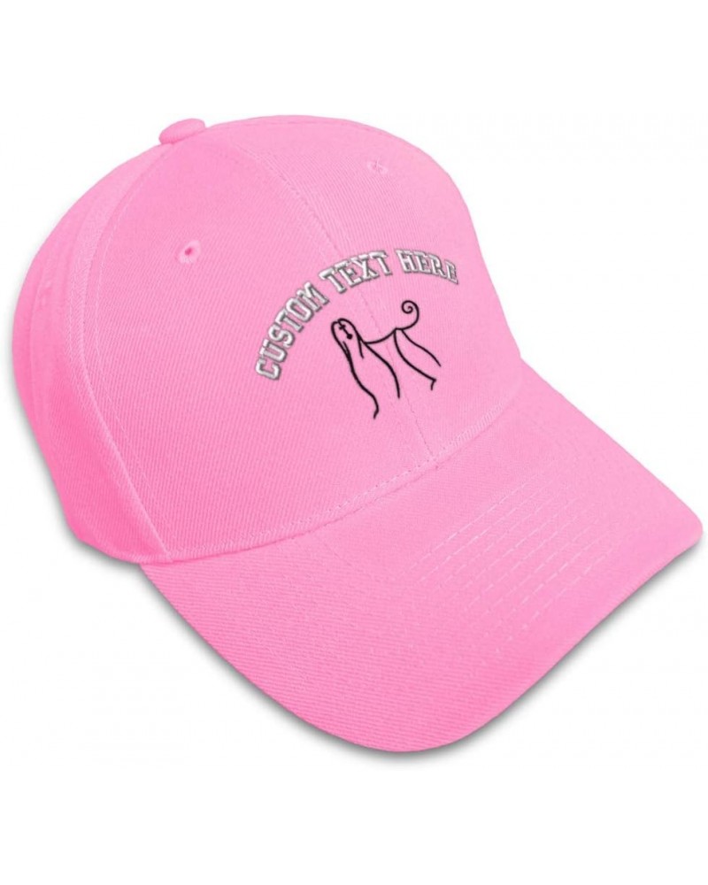 Custom Baseball Cap Afghan Hound Dog Silhouette Embroidery Dogs Acrylic Soft Pink Personalized Text Here $13.23 Baseball Caps