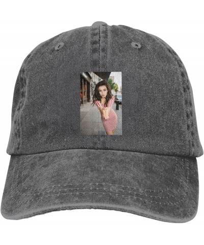 Charli Music XCX Hat Cap Fashion Graphic Baseball Caps Adult Washed Denim Printed Casual Hat Black Deep Heather $11.38 Baseba...