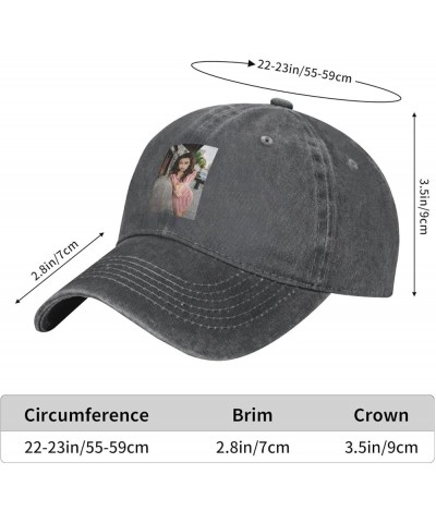 Charli Music XCX Hat Cap Fashion Graphic Baseball Caps Adult Washed Denim Printed Casual Hat Black Deep Heather $11.38 Baseba...