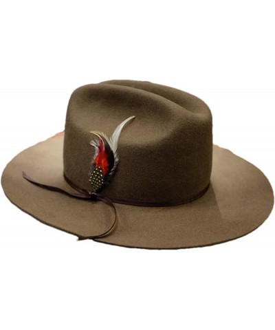 Men's Crushable Wool Felt Bounty Hunter Brown Fedora Hats Khaki 60-61cm $108.13 Fedoras