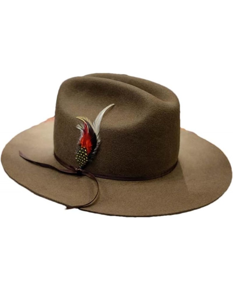 Men's Crushable Wool Felt Bounty Hunter Brown Fedora Hats Khaki 60-61cm $108.13 Fedoras