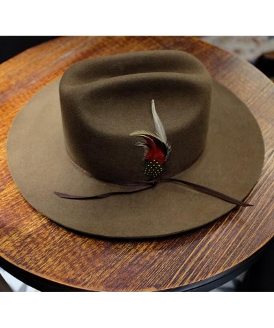 Men's Crushable Wool Felt Bounty Hunter Brown Fedora Hats Khaki 60-61cm $108.13 Fedoras