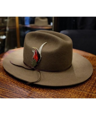 Men's Crushable Wool Felt Bounty Hunter Brown Fedora Hats Khaki 60-61cm $108.13 Fedoras