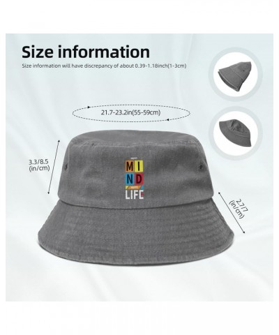 Happy Mind Happy Life Bucket Hat for Women Men Summer Travel Sun Hat Outdoor Cap Funny Bucket Hats Gray $11.98 Bucket Hats