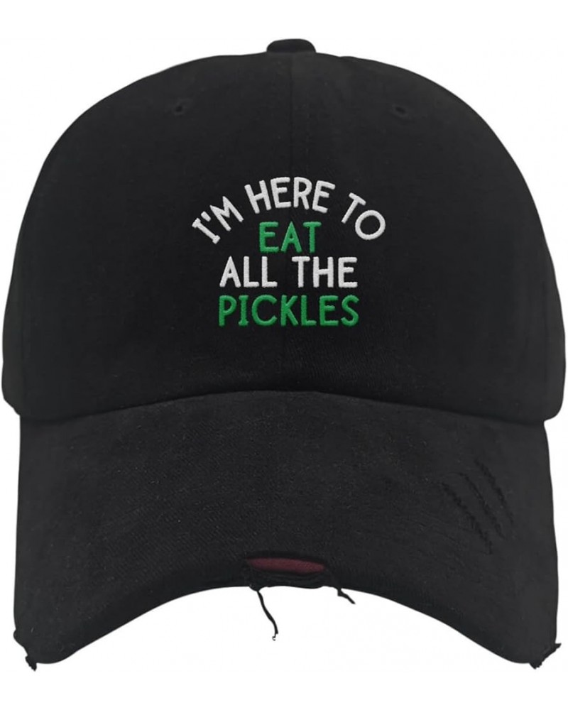 I'm Here to Eat All The Pickles-0 Cowboy Hat Vintage Baseball Hat Gifts for Dad Who Like Embroidered, Baseball Caps I'm Here ...