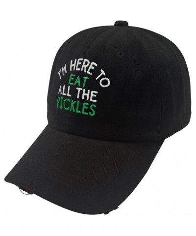 I'm Here to Eat All The Pickles-0 Cowboy Hat Vintage Baseball Hat Gifts for Dad Who Like Embroidered, Baseball Caps I'm Here ...