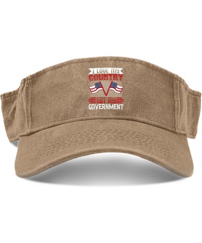 I Love My Country not My Government Hats Visors for Men Visor Hat Retro Visor Pigment Khaki $11.78 Visors