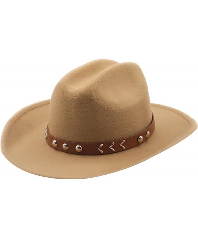 Womens Top Hat Fedora for Men Women Winter Wool Felt Jazz Hats British Style Panama Western Cowboy Cap Sombrero Camel $20.59 ...