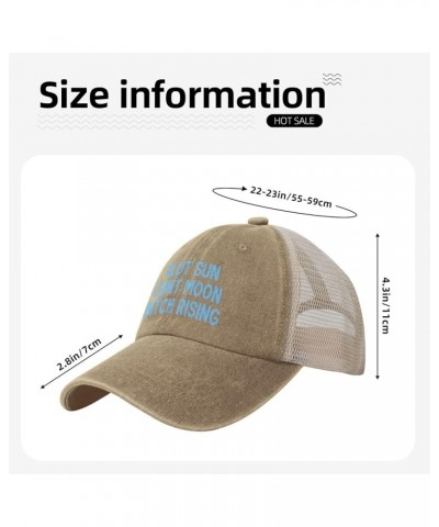 Slut Sun Cunt Moon Bitch Rising Cowboy Trucker Hat Adjustable Vintage Mesh Baseball Cap Dad Hat,Black Natural $11.59 Baseball...