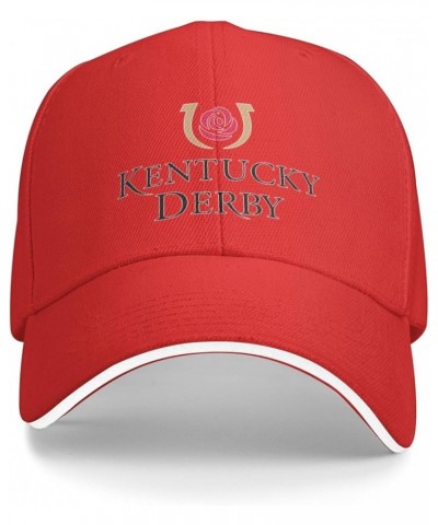 Kentucky-Derby Trucker Hat, Men Baseball Hat, Adjustable Hat, Western Country Hat, Sports Tourism Hat Women Hat Red $11.39 Ba...