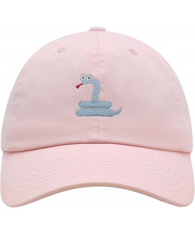 Rattlesnake Premium Dad Hat Embroidered Baseball Cap Cute Light Pink $10.99 Baseball Caps