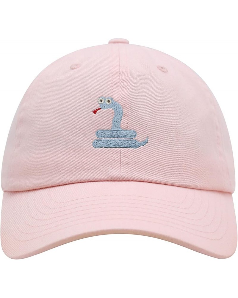 Rattlesnake Premium Dad Hat Embroidered Baseball Cap Cute Light Pink $10.99 Baseball Caps