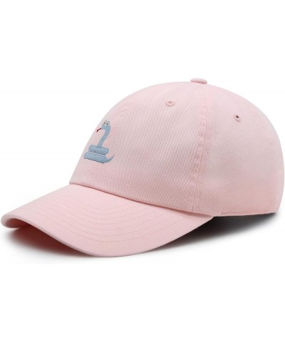 Rattlesnake Premium Dad Hat Embroidered Baseball Cap Cute Light Pink $10.99 Baseball Caps