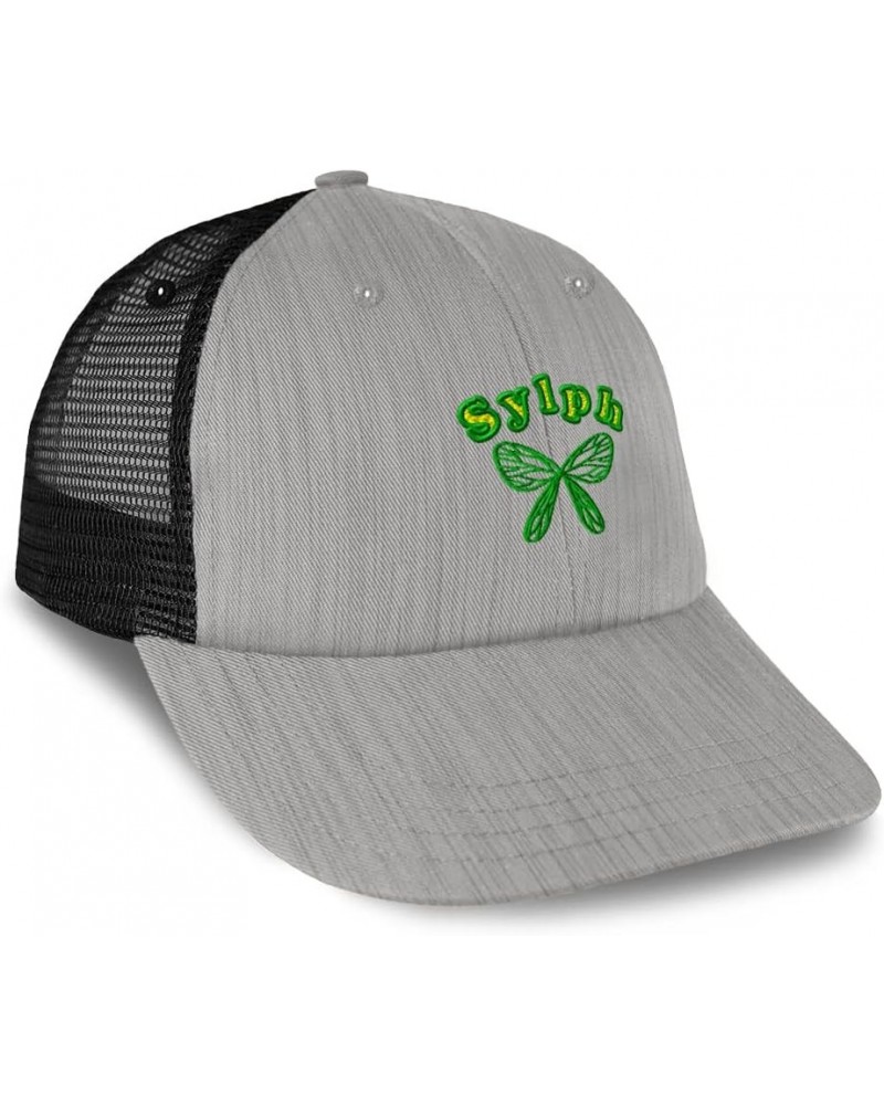 Custom Custom Trucker Hat Baseball Cap Sylph Creature Cotton Fairy Dad Hats for Men & Women Heather Gray Black Design Only $1...