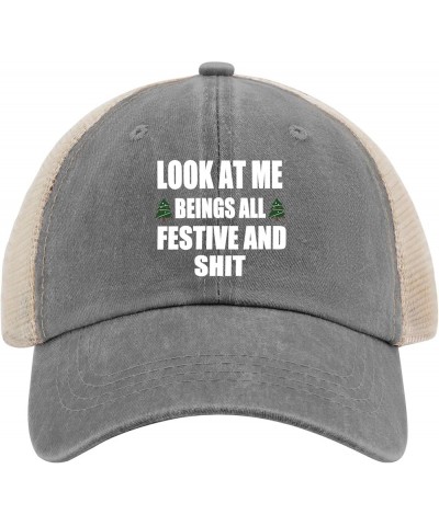 Look at Me Beings All Festive and Shit Sun Hat American Hat AllBlack Custom Hat Gifts for Dad Cool Hats Gray02 $9.44 Sun Hats