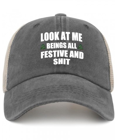 Look at Me Beings All Festive and Shit Sun Hat American Hat AllBlack Custom Hat Gifts for Dad Cool Hats Gray02 $9.44 Sun Hats