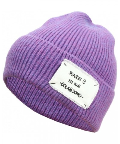 Cuffed Beanie Hat for Men Skully Knit Hats Thick Double-Layer Cuff for Men Women Daily Winter Warm Baseball Caps Purple $7.69...