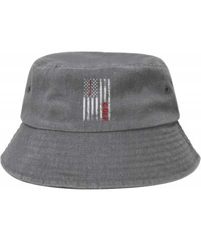 Golf USA Flag Bucket Hat for Women Men Summer Travel Sun Hat Outdoor Cap Funny Bucket Hats Gray $13.73 Bucket Hats