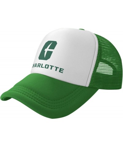 Charlotte 49ers Original Trucker Hats for Both Men and Women - Mesh Baseball Snapback Hats Green $8.40 Baseball Caps