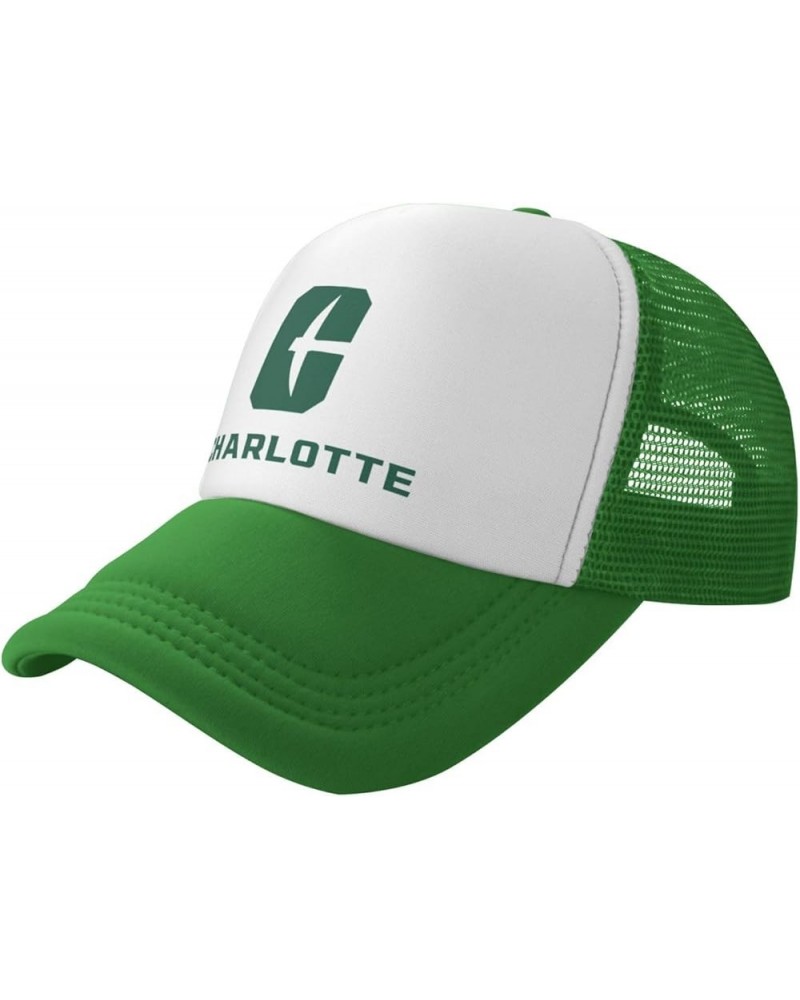 Charlotte 49ers Original Trucker Hats for Both Men and Women - Mesh Baseball Snapback Hats Green $8.40 Baseball Caps