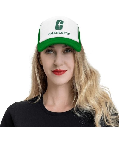 Charlotte 49ers Original Trucker Hats for Both Men and Women - Mesh Baseball Snapback Hats Green $8.40 Baseball Caps