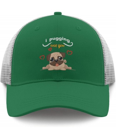 i Pugging Love youu Cap Camp hat Apricot Hats for Women Gifts for Daughter Beach Hats Green $9.14 Baseball Caps