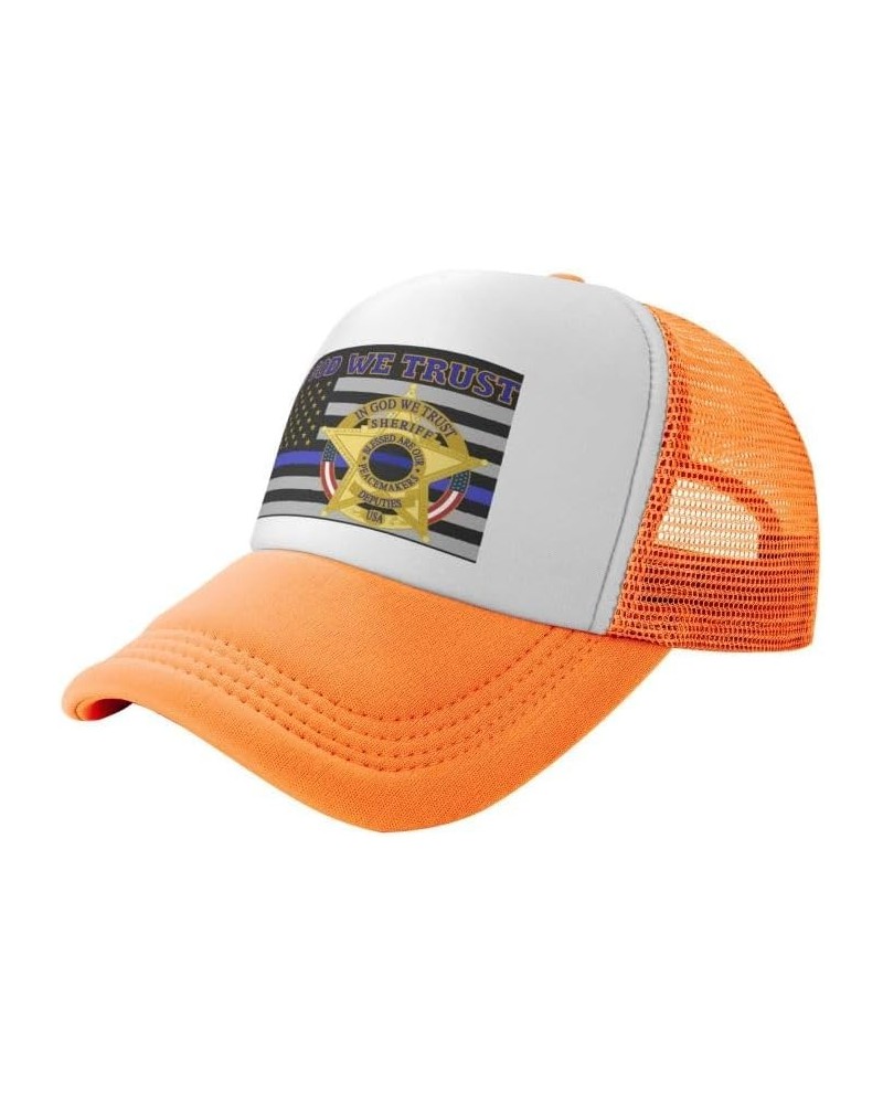 Sheriff Deputies in God We Trust1 Flag-Trucker Hats Denim Hats Cowboy Knit hat Baseball Caps Fisherman's hat Orange $16.47 Ba...