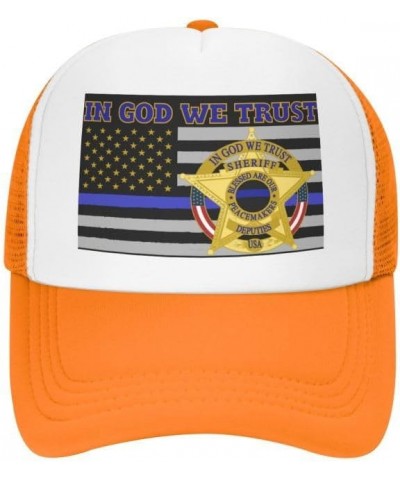 Sheriff Deputies in God We Trust1 Flag-Trucker Hats Denim Hats Cowboy Knit hat Baseball Caps Fisherman's hat Orange $16.47 Ba...