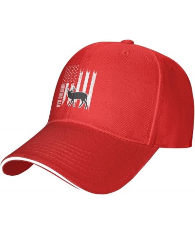 Hunting Dad USA Flag Baseball Cap Women Men Hats Adjustable Truck Driver Sun Hat Dad Baseball Caps Red $11.61 Baseball Caps