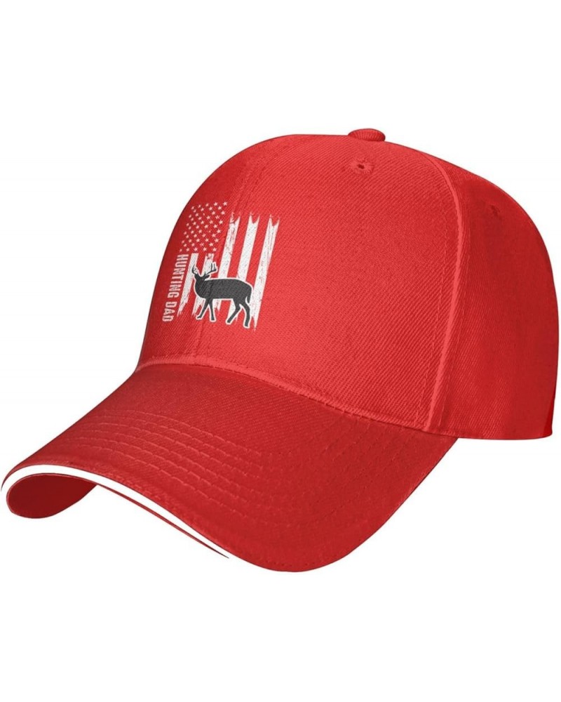 Hunting Dad USA Flag Baseball Cap Women Men Hats Adjustable Truck Driver Sun Hat Dad Baseball Caps Red $11.61 Baseball Caps