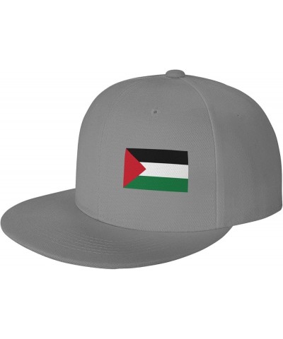 Flag of Palestine Hats for Men Black Hat Flat Bill Mens Sun Hats Fashion Baseball Cap Gray $12.44 Baseball Caps