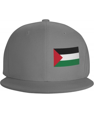 Flag of Palestine Hats for Men Black Hat Flat Bill Mens Sun Hats Fashion Baseball Cap Gray $12.44 Baseball Caps