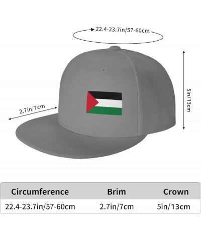 Flag of Palestine Hats for Men Black Hat Flat Bill Mens Sun Hats Fashion Baseball Cap Gray $12.44 Baseball Caps