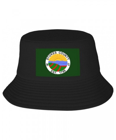 Stokes County Nc Seal Bucket Hat for Men Women Boonie Hat Outdoor Summer Vacation Beach Travel Fishing Cap Black $11.43 Bucke...