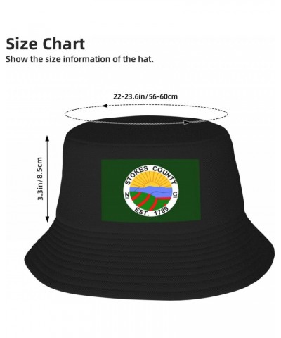 Stokes County Nc Seal Bucket Hat for Men Women Boonie Hat Outdoor Summer Vacation Beach Travel Fishing Cap Black $11.43 Bucke...