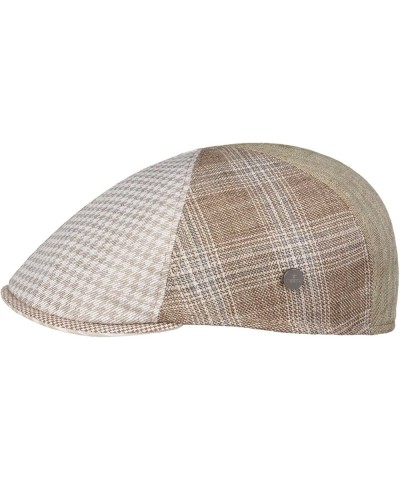 6 Panel Patchwork Flat Cap Men - Made in Italy Beige $57.36 Newsboy Caps