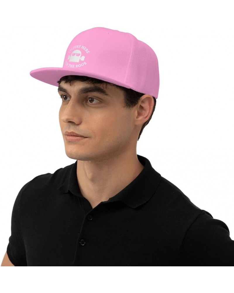 I Am Just Here for The Boos Baseball Cap Fashion Sunhat Hip Hop Hat Men Women Trucker Hat Pink $10.48 Baseball Caps