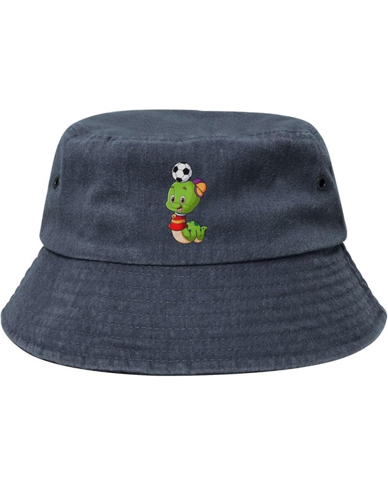 Cute Snake Bucket Hat for Women Men Summer Travel Sun Hat Outdoor Cap Funny Bucket Hats Navy Blue $14.98 Bucket Hats