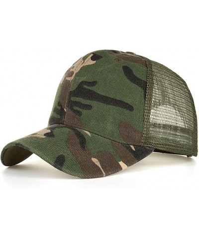 Summer Camouflage Cap Mesh Baseball Hats for Men Women Dad Trucker Sun Visor Hat Sunshade Sunscreen Cap Army Green $6.20 Sun ...