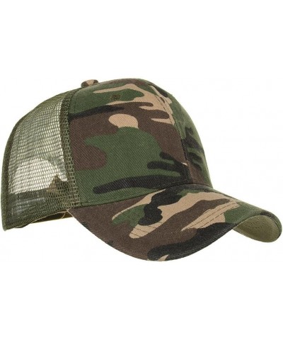 Summer Camouflage Cap Mesh Baseball Hats for Men Women Dad Trucker Sun Visor Hat Sunshade Sunscreen Cap Army Green $6.20 Sun ...