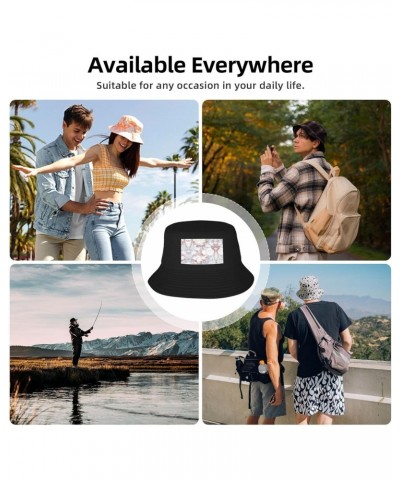 White Marble Rose Gold Exquisite Men's Fisherman Beanies & Bucket Hats, Sun Hats and Fishing Hats with Unique Regional Printi...