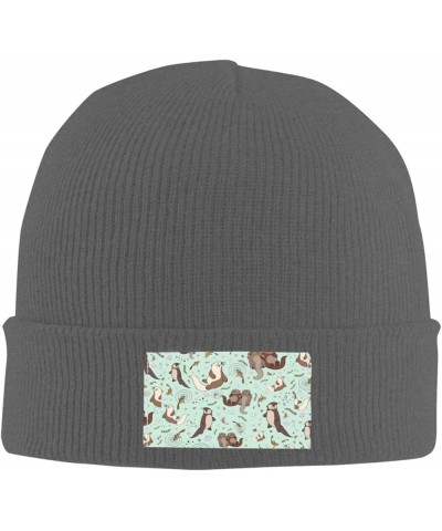 Otters Print Slouchy Beanie for Men Women Hip-Hop Soft Lightweight Running Beanie Adult Hats Deep Heather $10.07 Skullies & B...