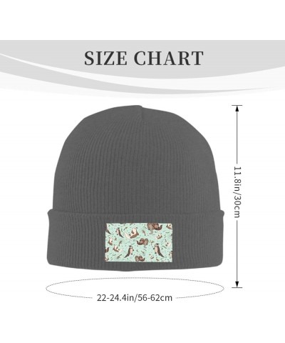 Otters Print Slouchy Beanie for Men Women Hip-Hop Soft Lightweight Running Beanie Adult Hats Deep Heather $10.07 Skullies & B...