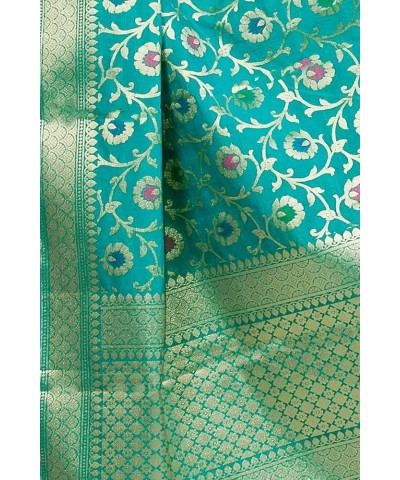 Banarasi Dupatta for Women,Shawl Scarf Wrap Chunni (DP-276) Turquoise-279 $26.99 Scarves